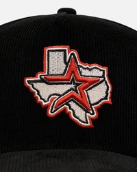 New Era Houston Astros 'Black Cord' 9FORTY A-Frame Corduroy Snapback Black