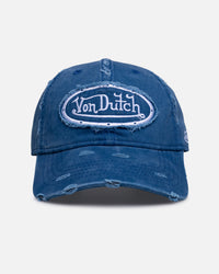 Von Dutch Distressed Dad Strapback Washed Navy