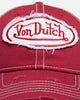 Von Dutch Destroyed Twill Trucker Snapback Washed Red