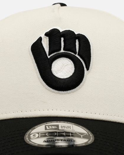 New Era Milwaukee Brewers 'Easy Chrome Black' 9FORTY A-Frame Snapback Chrome/Black