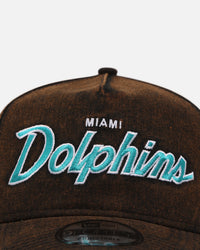 New Era Miami Dolphins 'Black Washed Official Team Color' 9FORTY A-Frame Snapback Washed Black