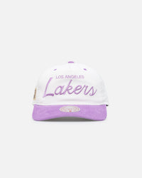 Mitchell & Ness Los Angeles Lakers Pastel Corduroy Snapback White Cream/Purple