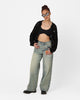 X-Girl Women's Crochet Double Zip Cardigan Black