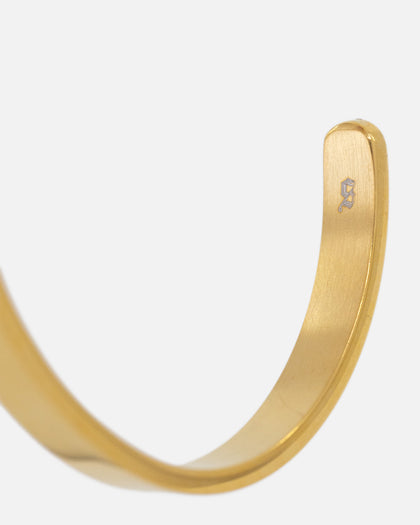 Saint Morta 6mm Adjustable Open Cuff Bracelet Gold