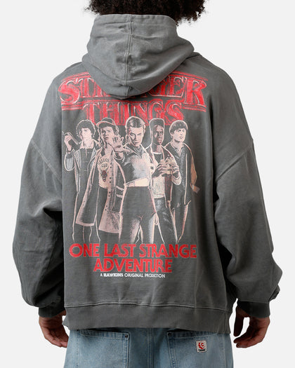 73Studio X Stranger Things Hawkins Heroes Hoodie Washed Charcoal