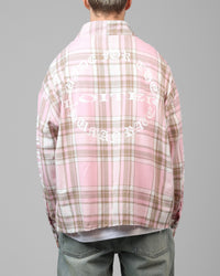 Loiter Kimono Flannel Pink/Brown