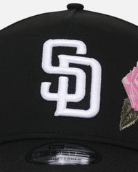 New Era San Diego Padres 'Pink Rose Embroidery' 9FORTY A-Frame Snapback Black/Pink