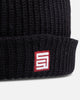 S Double Red Cube Low Beanie Black