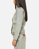 Ed Hardy Women's Vaulted Denim Moto Jacket Vintage Blue