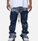Lifted Anchors "Venus" Floral Stacked Denim Jeans Blue Wash