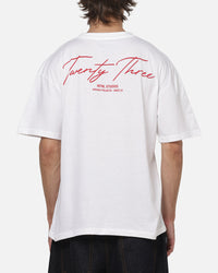XXIII Script T-Shirt White/Red