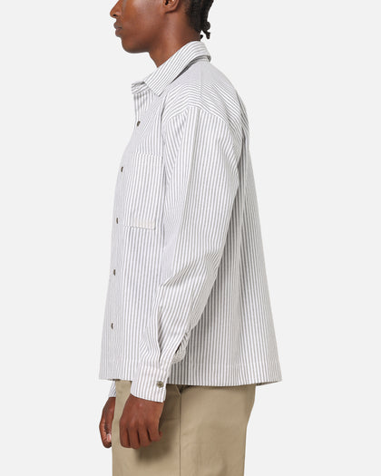 Carre Oxford Stripe Long Sleeve Button Up Shirt White/Green