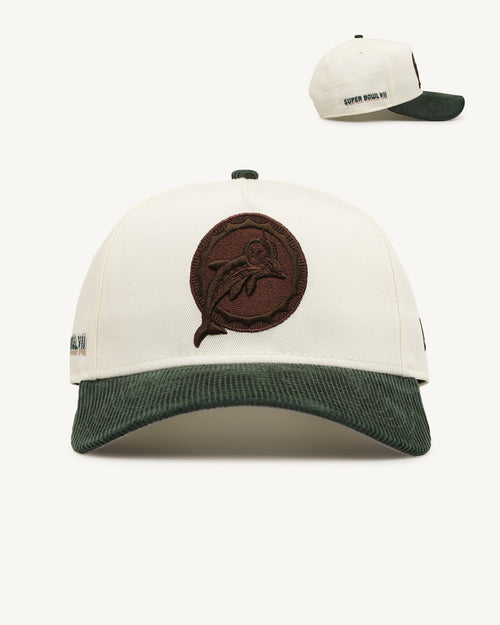New Era Miami Dolphins 'Chrome White Green' Corduroy Visor 9FORTY A-Frame Snapback Chrome