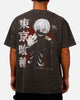 73Studio X Tokyo Ghoul Kaneki Vintage T-Shirt Black Acidwash