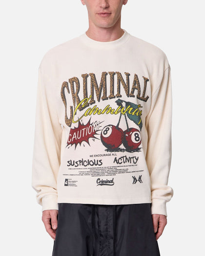 MNML Criminal Long Sleeve Thermal Shirt White