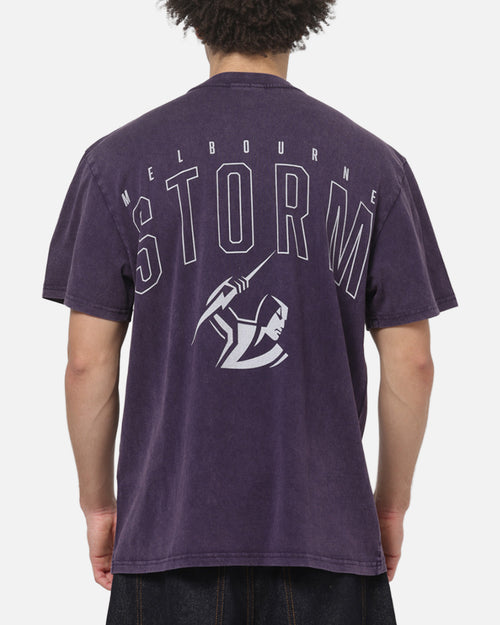 Bleacher Athletic Melbourne Storm NRL Attrition Washed T-Shirt Navy