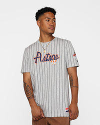 New Era Houston Astros Pinstripe T-Shirt Grey