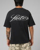 Loiter Script Boxy T-Shirt Washed Black