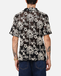 XXIII Resort Knit Button Up Shirt Black/Cream