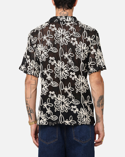 XXIII Resort Knit Button Up Shirt Black/Cream