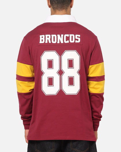 Bleacher Athletic Brisbane Broncos NRL Legacy Rugby Polo Shirt Maroon