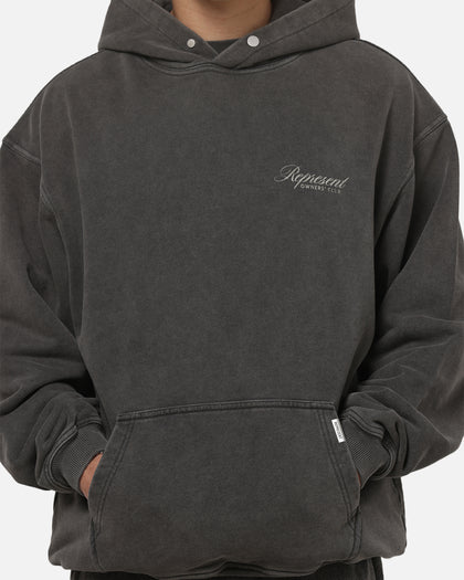 Represent Owners Club Script Hoodie Vintage Grey