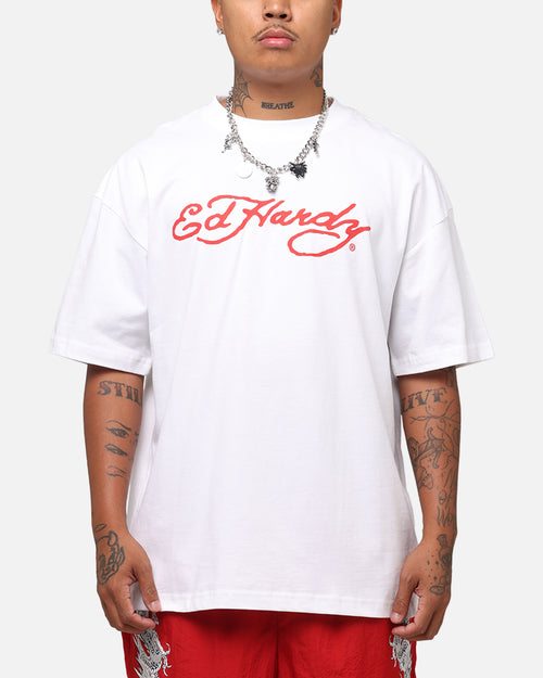 Ed Hardy Flaming Cobra T-Shirt White