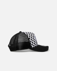 New Era Las Vegas Raiders 'Checker Trucker' 9FORTY A-Frame Trucker Snapback White