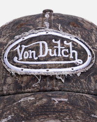 Von Dutch Distressed Dad Strapback Brown Camo