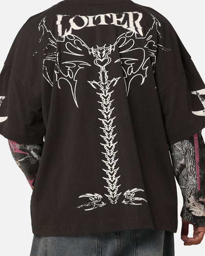 Loiter Seek N Destroy Long Sleeve T-Shirt Charcoal
