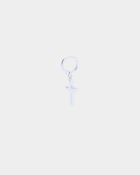 NXS Mini Cross Earring Iced White Gold