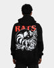 Rats Get Fat Skull Rose Hoodie Black