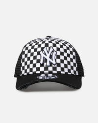 New Era New York Yankees 'Checker Trucker' 9FORTY A-Frame Trucker Snapback White