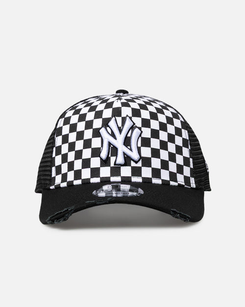 New Era New York Yankees 'Checker Trucker' 9FORTY A-Frame Trucker Snapback White