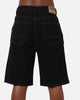 S Double Denim Standard Shorts Black Rinse