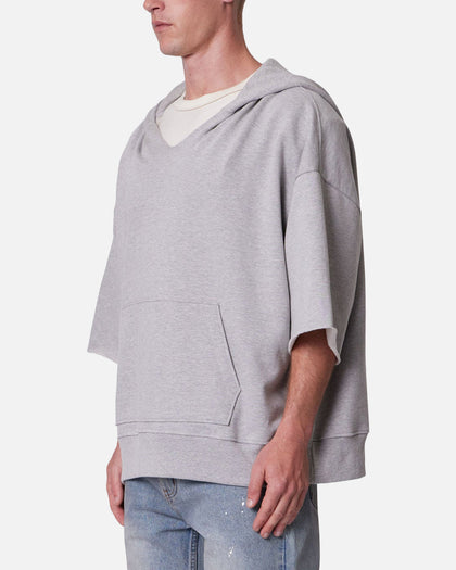 MNML Hooded 3/4 Sleeve Rag Sweater Grey