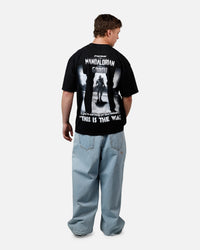 73Studio Star Wars Stand Off Glitter T-Shirt Black Acidwash