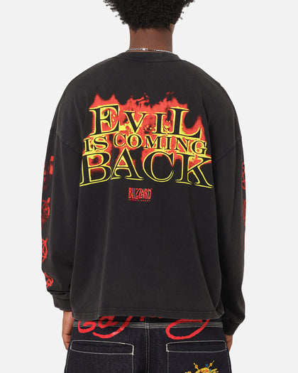73Studio X Diablo Halloween Evil Is Coming Back Long Sleeve T-Shirt Vintage Black