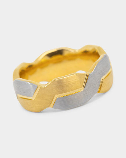 NXS Twisted Tungsten Ring Gold/Tungsten