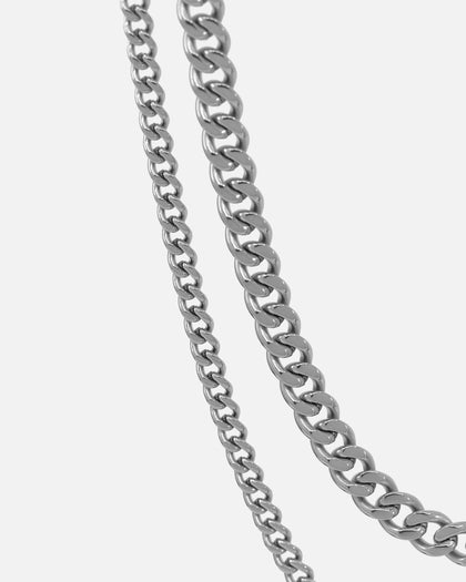 Saint Morta Duo Cuban Chain Set White Gold