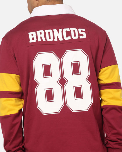 Bleacher Athletic Brisbane Broncos NRL Legacy Rugby Polo Shirt Maroon