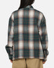 Carre Ombre Zip Up Long Sleeve Shirt Green Plaid
