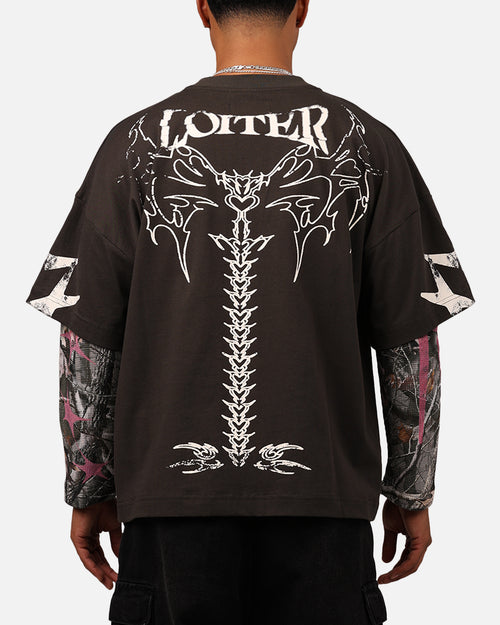 Loiter Seek N Destroy Long Sleeve T-Shirt Charcoal