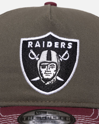New Era Oakland Raiders 'Contrast Visor' Pre-Curved Golfer Snapback Moss/Maroon