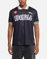 S Double Football Jersey Solid Black