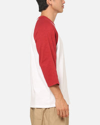 Nike 3/4 Sleeve Raglan Top Crimson/White