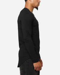 Saint Morta Gothic Monogram El Duplo Long Sleeve T-Shirt Black