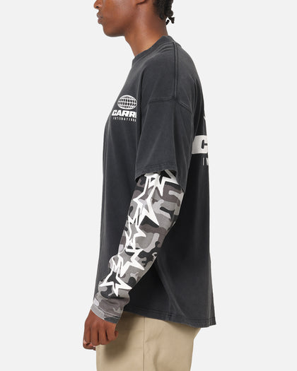 Carre Worldwide Layered Long Sleeve T-Shirt Black/Snow Camo