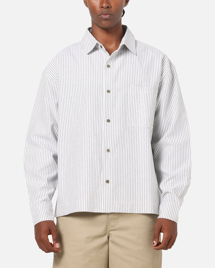 Carre Oxford Stripe Long Sleeve Button Up Shirt White/Green