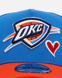 New Era Oklahoma City Thunder 'Team Color Hearts' 9FORTY A-Frame Snapback Official Team Color